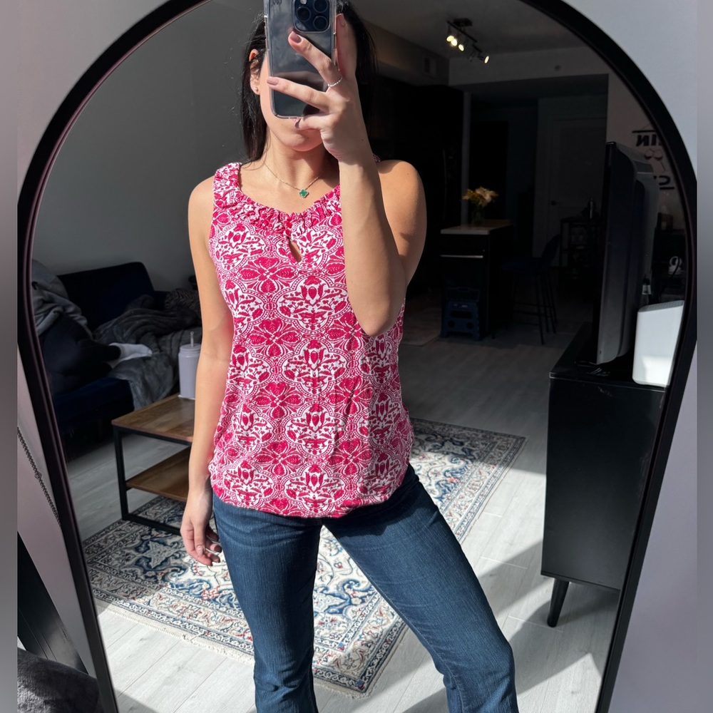 Floral Pink Sleeveless Top